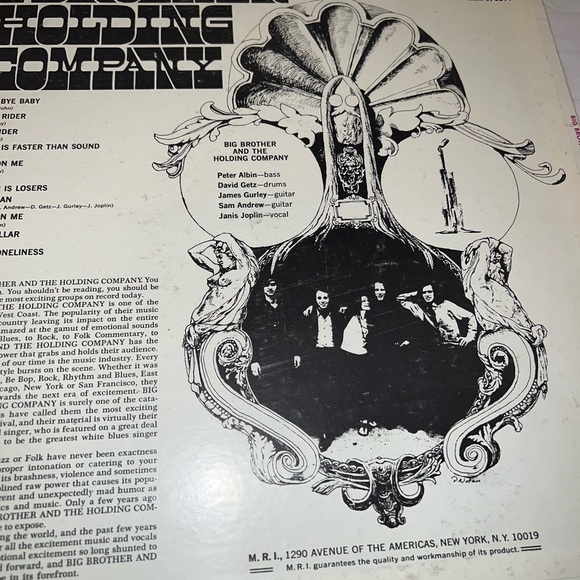 Vintage Big Brother and the Holding Company Janis Joplin 1967 Vinyl Record - Picture 7 of 7